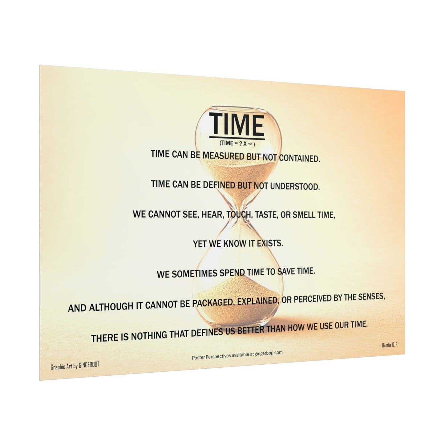 Time — Inspirational Thought Provoking Wall Art