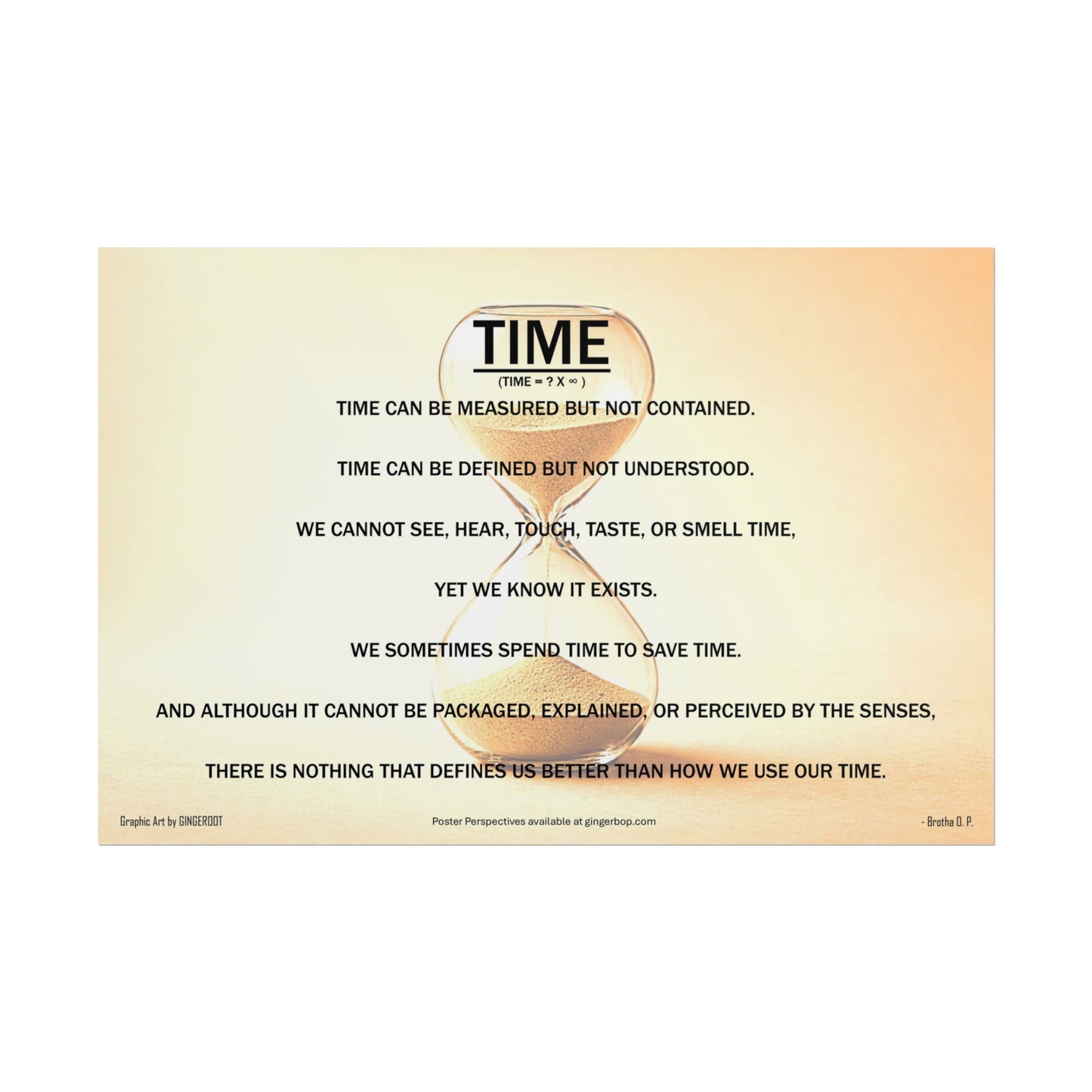 Time — Inspirational Thought Provoking Wall Art