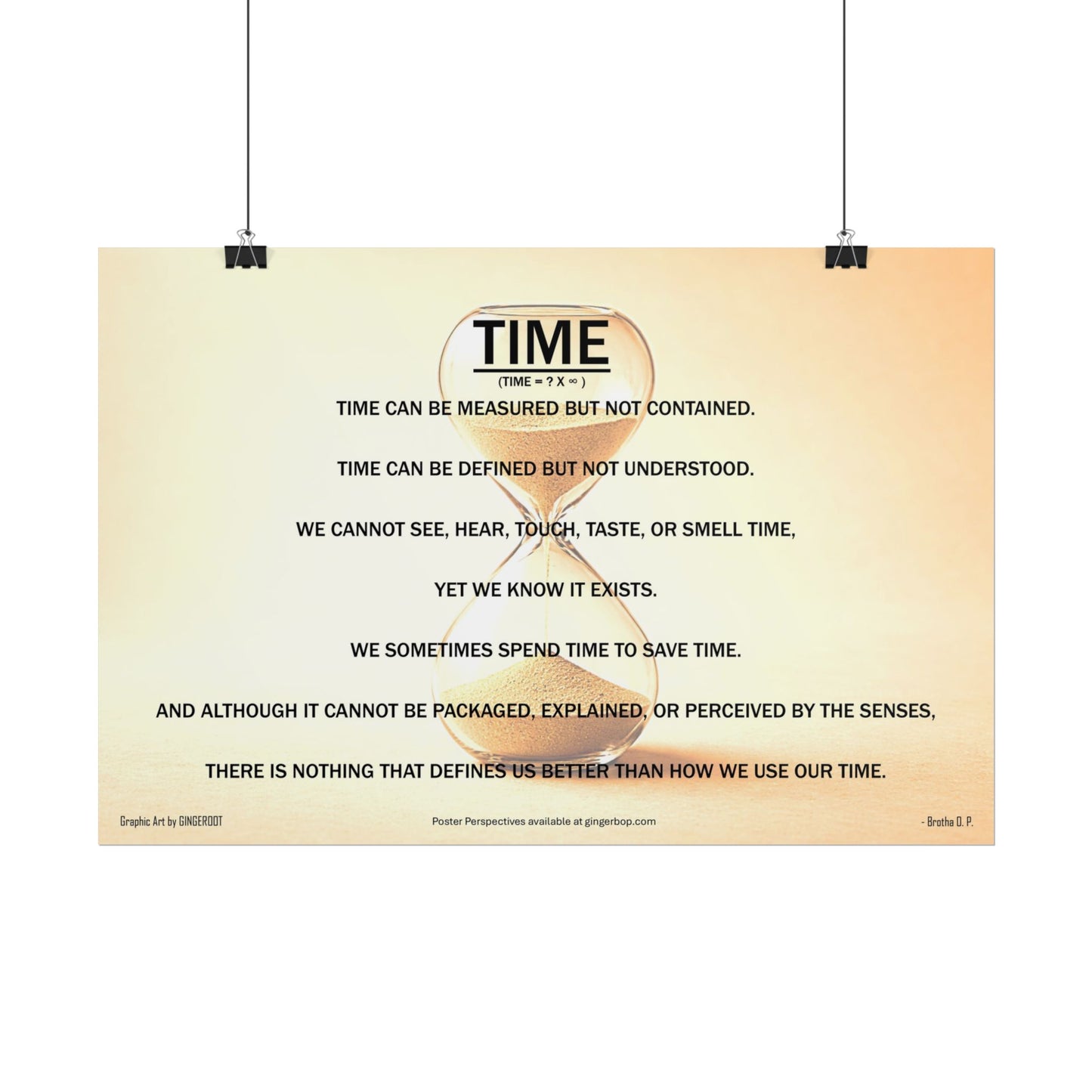 Time — Inspirational Thought Provoking Wall Art